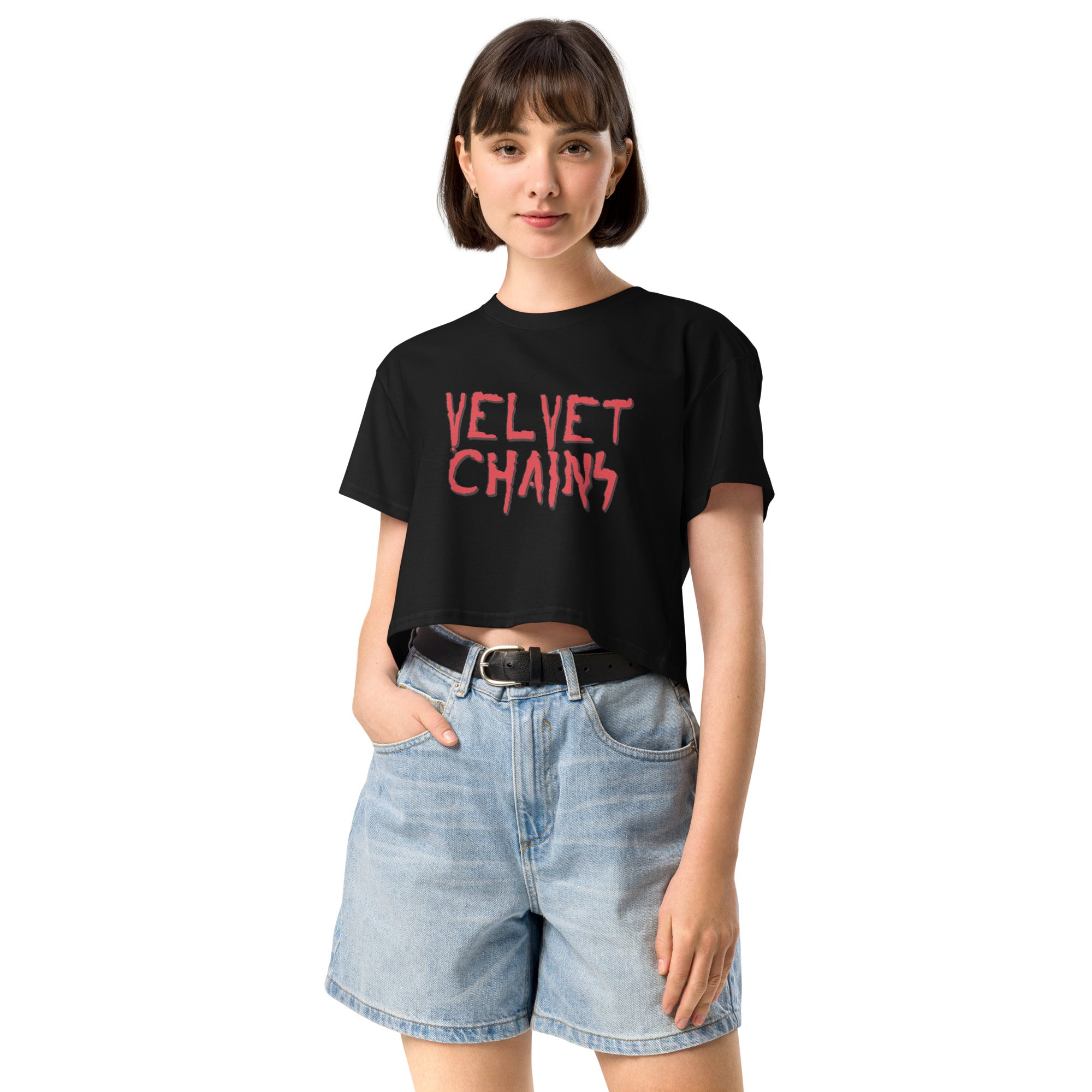 Velvet Chains Logo Crop Top